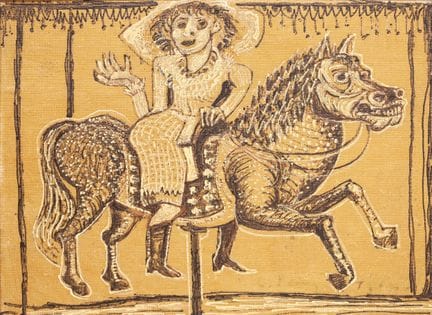 Elemer POLONY (1911 - 1991). Woman on a carousel h