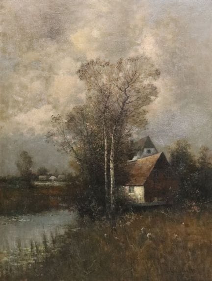 Johann JUNGBLUT (1860 - 1912). Farmhouses by the L