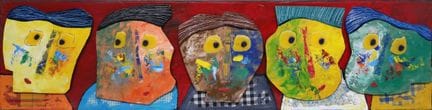 Daniel VIENE (1955 - 2013). "Visages". Circa 31 cm