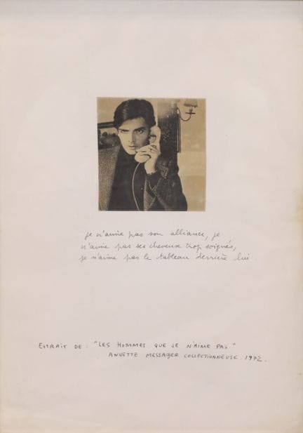 Annette MESSAGER (1943). Estratto da "Les hommes q
