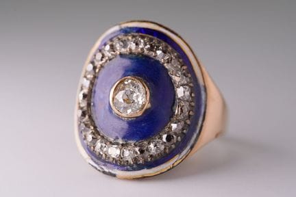 Anello da lutto in stile georgiano. Oro rosa 585 c