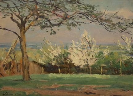 Fritz WUCHERER  (1873 - 1948). "Blühende Obstbäume
