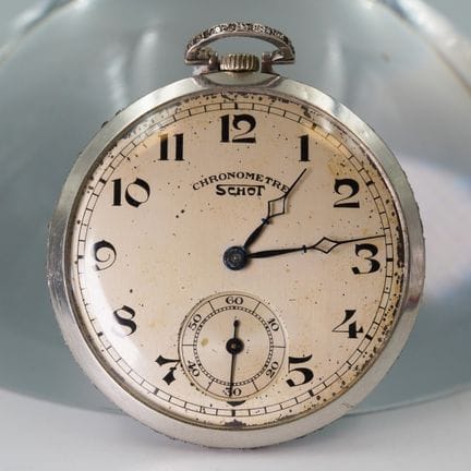 Orologio da tasca in platino. SCHOT. Peso totale d