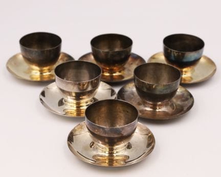 6 hueveras. Plata de ley 925. J. Grimminger, Schwä