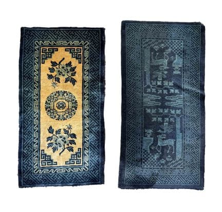 2 tapis. Pao Tao. Porcelaine. Vers 1900. Tapis ori