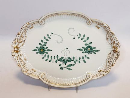 MEISSEN. Piatto ovale. "Ricca pittura indiana". Pr