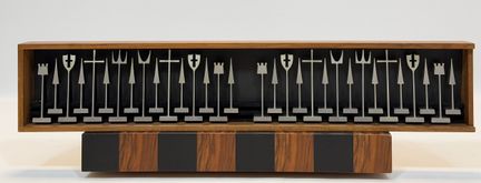 Austin COX (1924 - 2015). Set da scacchi. Allumini