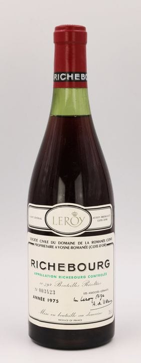 1 bouteille de vin rouge. 1975. Domaine de la Roma