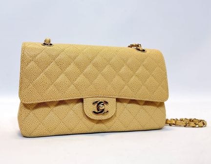 CHANEL Handtasche. Timeless Double Flap Bag. Cavia