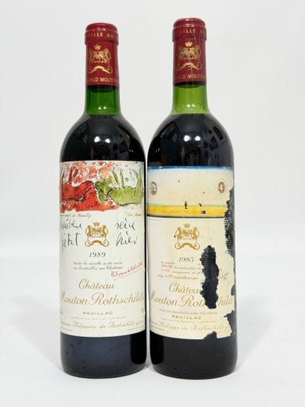 2 bouteilles de vin rouge. 1983 / 1989. Château Mo