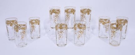 ST. LOUIS. 11 bicchieri da acqua. "Massenet Gold".