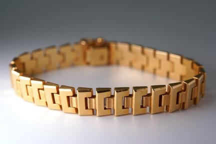 Bracciale. Oro giallo 585, bracciale a maglie larg