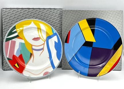 ROSENTHAL。2只艺术家餐盘。汤姆·韦塞尔曼（Tom WESSELMANN）。赫伯特·哈耶克（