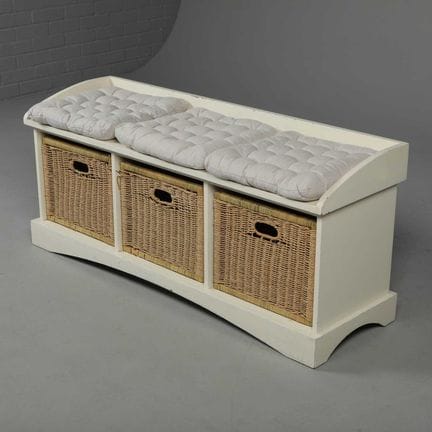 SEDIA DA INGRESSO
con cuscini sfusi, 3 cestini por