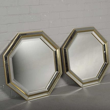 MIROIRS MURAUX OCTOGONAUX, PAIRE
63 cm de diamètre