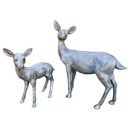 SCULPTURES DE CERFS ET DE FAONNS POUR JARDIN, FINI