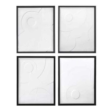 SET DI QUATTRO PANNELLI A RILIEVO ASTRAZIONISTICI 
