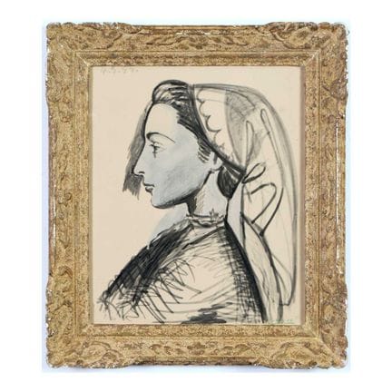 PABLO PICASSO, RITRATTO DI JACQUELINE
litografia e