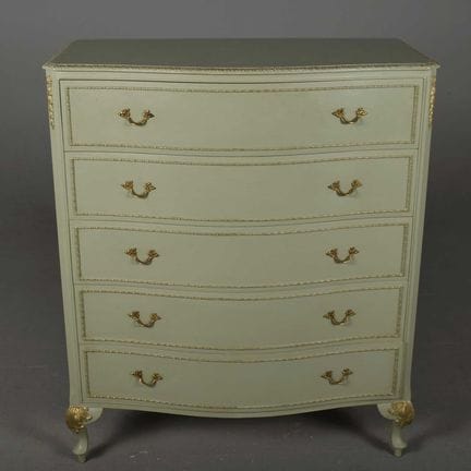 COMODINO IN SERPENTINO DIPINTO
In stile francese, 