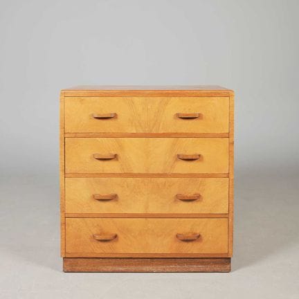 COMODINO IN NOCE STILE ART DECO
quattro cassetti, 
