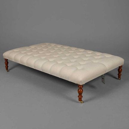 LARGE HEARTH STOOL WITH DEEP BUTTONED NEUTRAL LINE