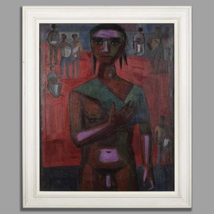 NUDO DI JOHN KEITH VAUGHAN CON FIGURE SU UNA SPIAG