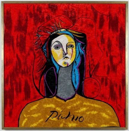 DOPO PABLO PICASSO, "FEMME" SU SETA
firmato sulla 