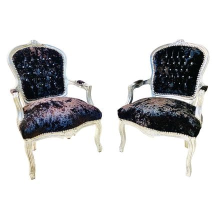 COPPIA DI POLTRONE IN STILE FRANCESE PLACCATE IN A