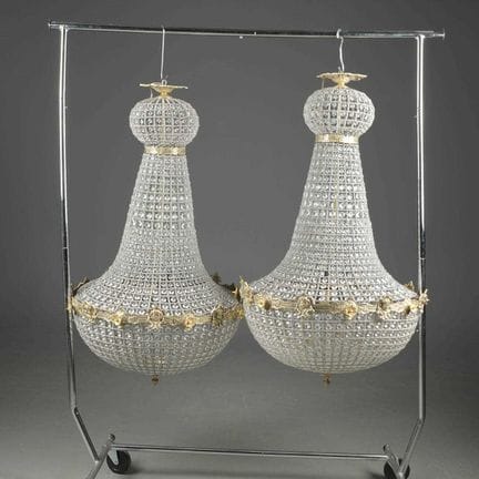 LUSTRE À POCHES DE STYLE EMPIRE FRANÇAIS, PAR PAIR