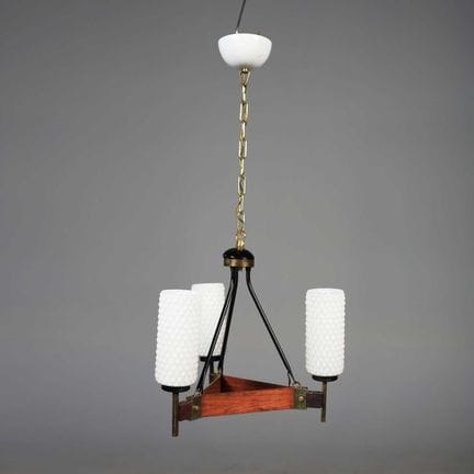 SUSPENSION ITALIENNE DES ANNÉES 1960 EN BOIS ET LA