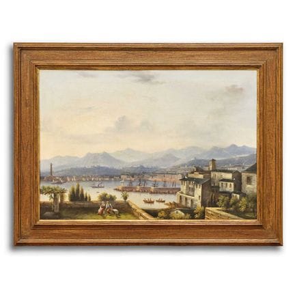ÉCOLE DU XVIIIe SIÈCLE : VUE DE NAPLES 
huile sur 