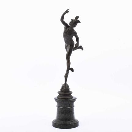 UNA FIGURA DE BRONCE DE «MERCURIO» SOBRE UNA BASE 