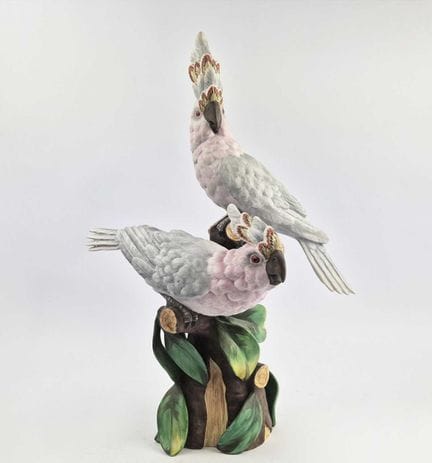 PERROQUETS EN PORCELAINE VISTA ALEGRE 
fabriqués a