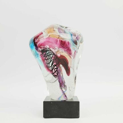 SCULPTURE EN VERRE D'ART ABSTRAIT CONTEMPORAIN DE 