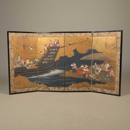 UN BIENOR JAPONÉS NANBAN DE LA ÉPOCA MEIJI DE CUAT