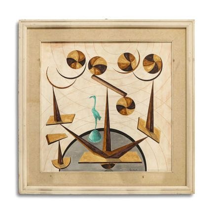 仿爱德华·沃兹沃思（1889-1949）风格 《几何物体》
布面油画，签名模糊，78厘米×78厘米，
