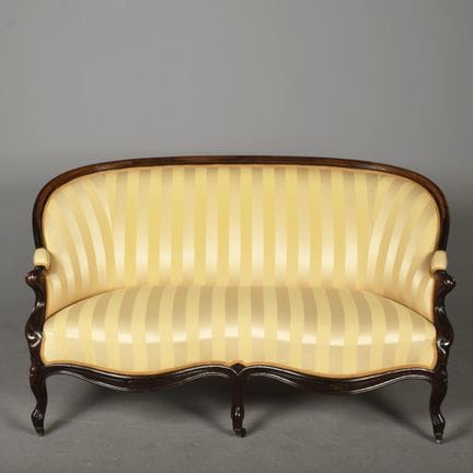NAPOLEON III ROSEWOOD CANAPE 
circa 1870, yellow s