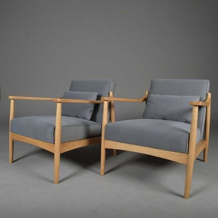 1960s DANISH STYLE ARMCHAIRS, A PAIR 
72.5cm W app