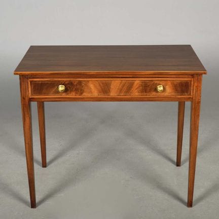 19TH CENTURY MAHOGANY WRITING TABLE 
satinwood ban