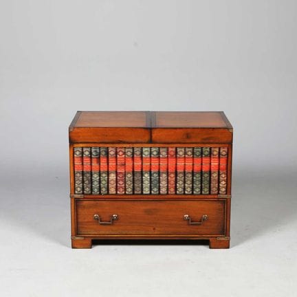 LIBRARY DRINKS CABINET 
mahogany, leather and bras