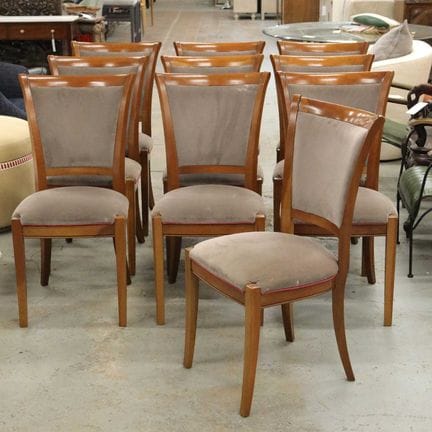 GRANGE DINING CHAIRS, A SET OF 10 
each 94cm H app