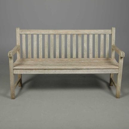 WEATHERED TEAK GARDEN BENCH 
83cm H x 159cm W x 58