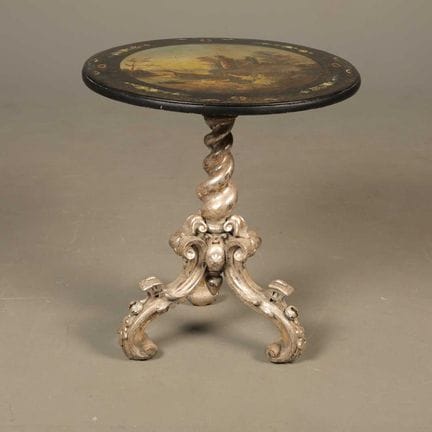 19TH CENTURY ITALIAN CENTRE TABLE WITH PAINTED TOP