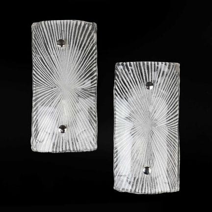 PAIR OF 1970s ITALIAN MURANO STARBURST DESIGN WALL