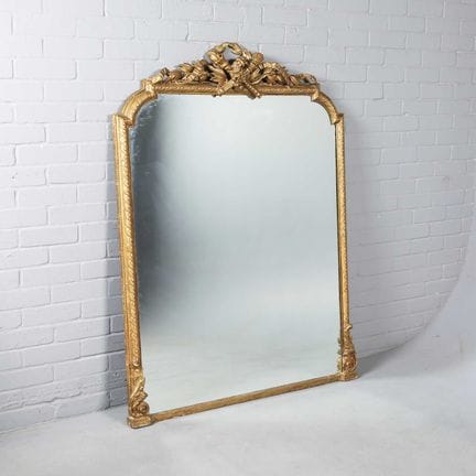 VICTORIAN GILTWOOD AND GESSO OVERMANTEL 
with torc