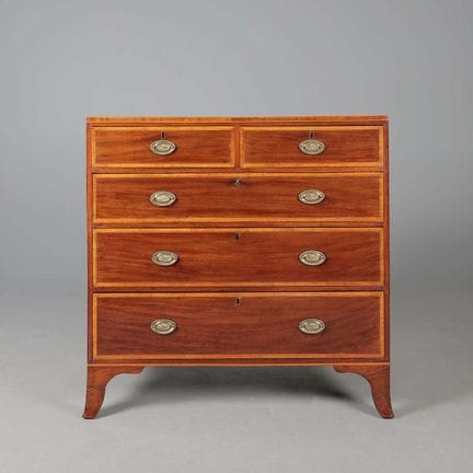 MAHOGANY AND SATINWOOD CHEST BY JOHN WATSON 
19th 