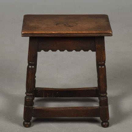EARLY 20TH CENTURY OAK JOINT STOOL 
46cm H x 39cm 