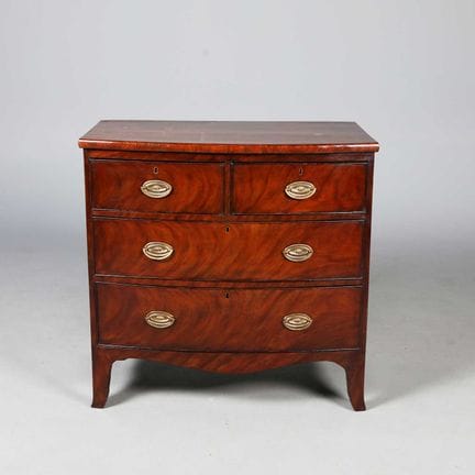 19TH CENTURY MAHOGANY BOWFRONT CHEST 
four drawers