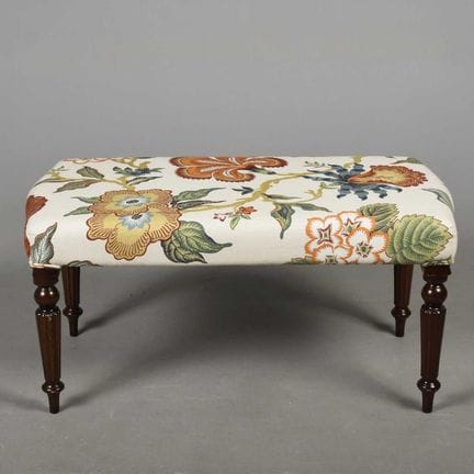 19TH CENTURY STYLE STOOL 
in schumacher hothouse f