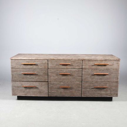 BANK OF NINE DRAWERS 
contemporary ribbed design w